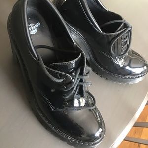 Dr. Martens Salome high heeled patent leather shoes - lace up size 10